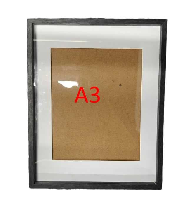 A3橡木黑现代立体展示框3件套