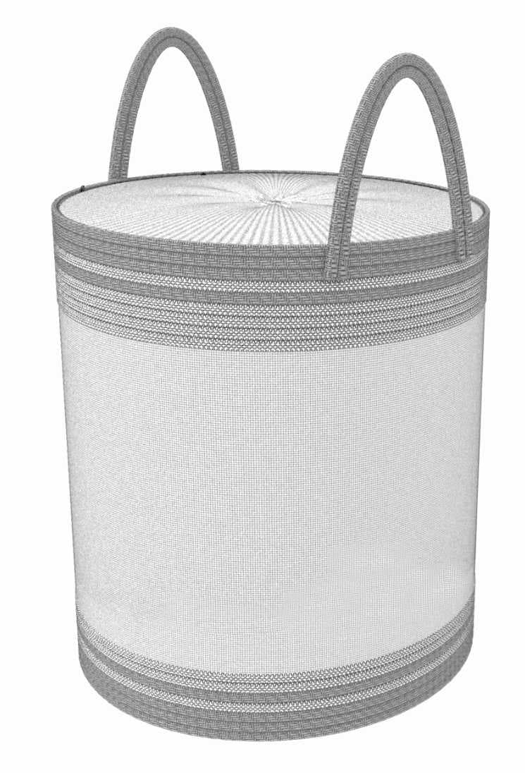 棉布脏衣篮圆桶90L-静谧灰